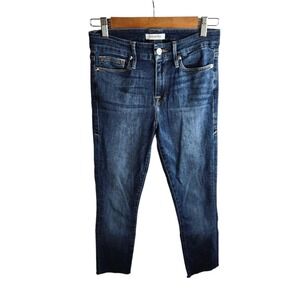 Good American Good Legs Skinny‎ Jeans Altered Crop Raw Hem Blue004 Womens 6